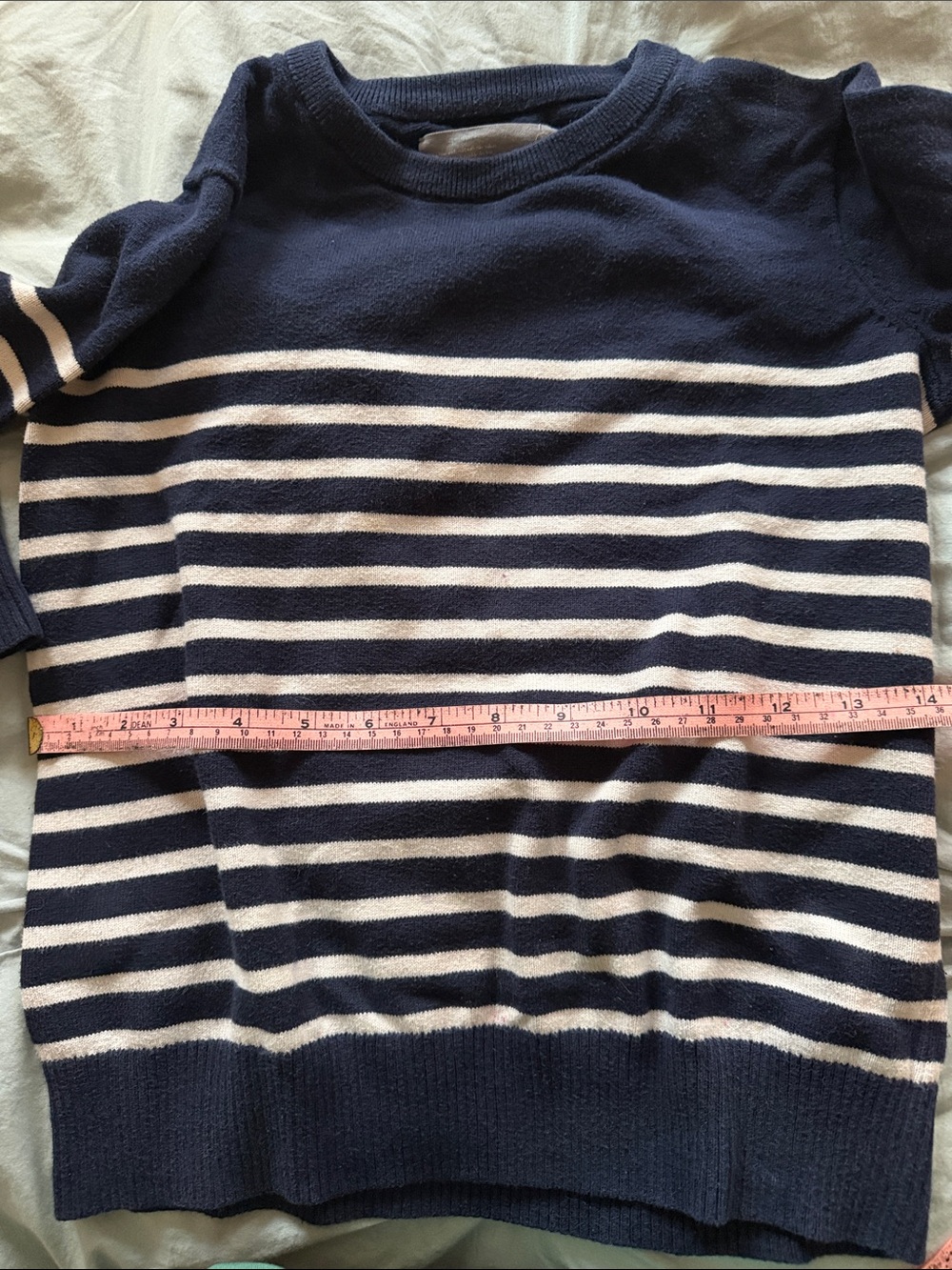 Navy and White Striped Crewneck Sweater - Primary - Picture 3 of 5